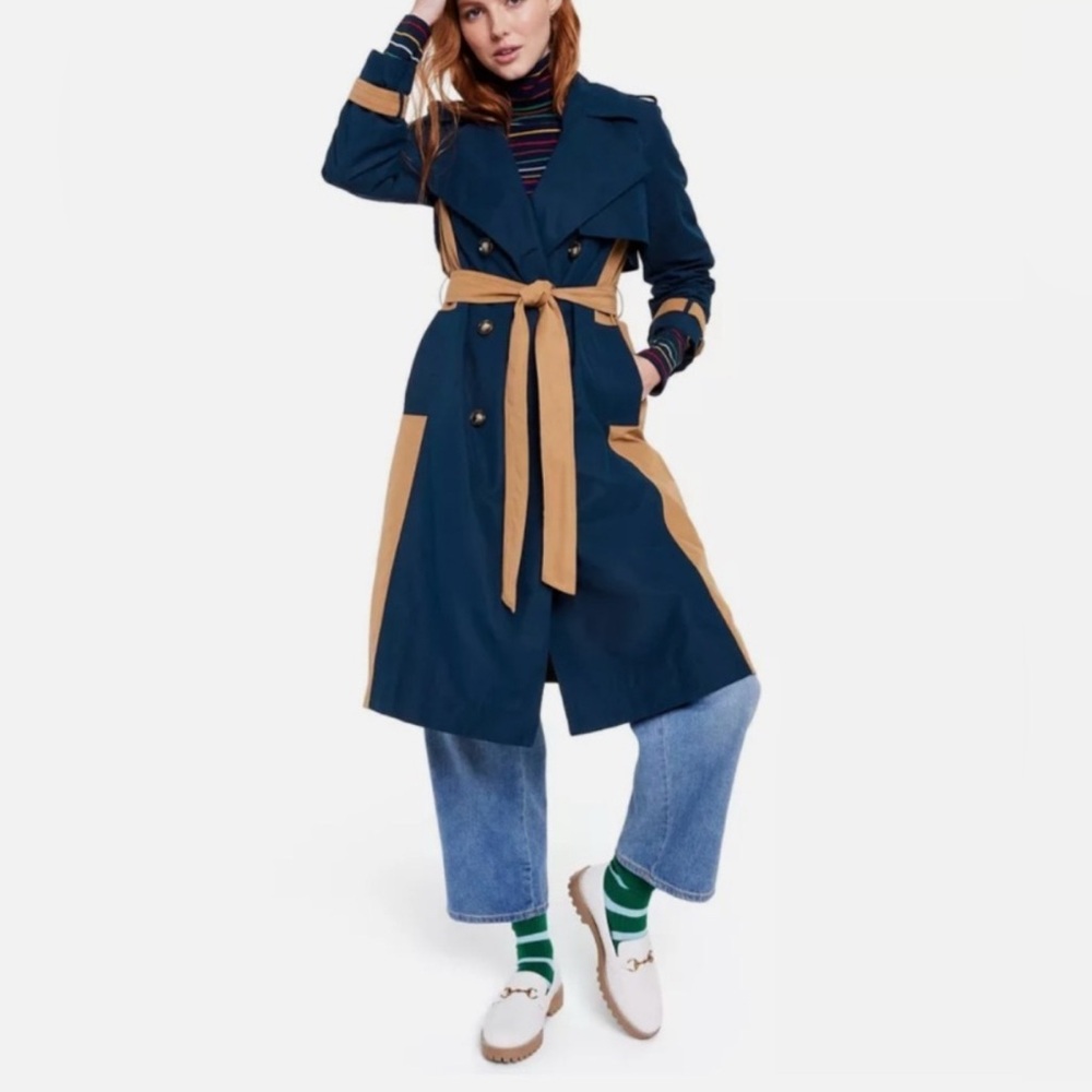 La ligne x target navy tan trench coat women’s size XXS NWT